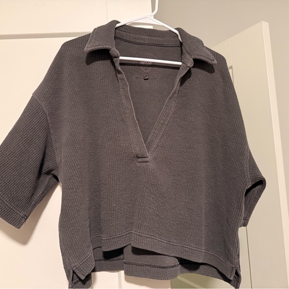 Aerie Charcoal V-Neck Sweater - Picture 3 of 4